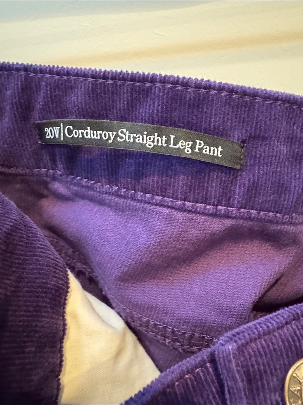 Talbots Straight-Leg Corduroy Pants in Bold Purple - Picture 2 of 5